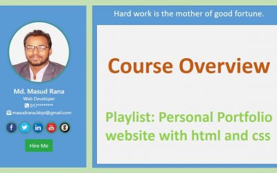 Do It Yourself – Tutorials – Personal Portfolio website with html and css – course overview.