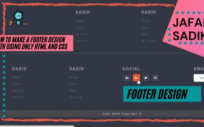 How to make a footer design with using only html and css ||footer html css bangla tutorial