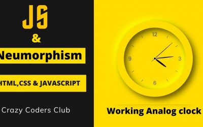 How To Create Analog Clock using HTML | CSS | JavaScript with Neumorphism effect. Web Analog Clock