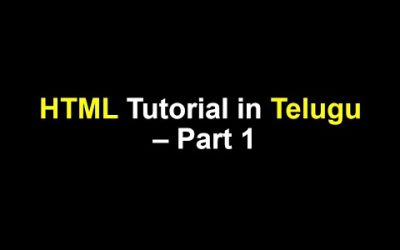 Do It Yourself – Tutorials – HTML Tutorial in Telugu – Part 1