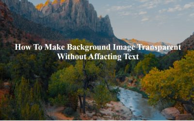 How To Change Background Image Opacity Without Affecting Text in CSS – CSS Background Opacity