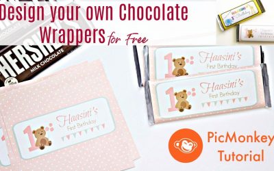 Do It Yourself – Tutorials – Design Chocolate Wrappers for Kids Parties | First Birthday Decorations at home