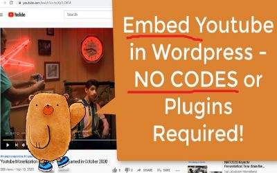 WordPress For Beginners – How To Embed Youtube Video in WordPress – No Plugins or Codes Required