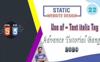 Web Design [22] How To Web Design Html And Css "Use of – Text italic Tag" Bangla Tutorial 2020