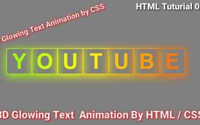 3D Glowing Animation Text Making by Html / CSS 2021 | html /css Tutorial