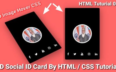 Virtual ID Card Making by HTML /CSS Tutorial 2021 | Social ID Card with Animation by HTML / CSS