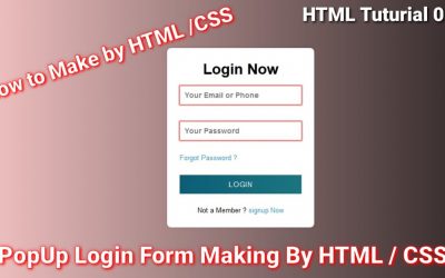 Pop Up Web Login Form Making by HTML /CSS 2021 | HTMl / CSS Tutorial