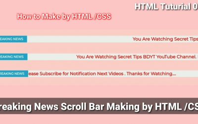 Breaking News Scroll Bar Making by Html / Css 2021 | Html/Css Tutorial