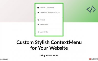 How to Install Custom Stylish Context Menu on Your website | html css Quick Tutorials