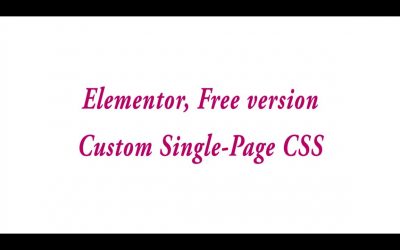 Elementor Free Single-Page Custom CSS