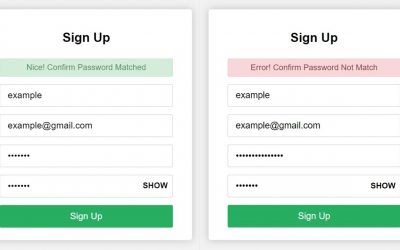 Confirm Password Check in HTML CSS & JavaScript