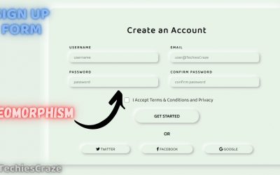 Sign Up Form with Neomorphism Design UI using HTML & CSS | TechiesCraze