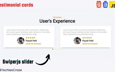 Responsive Testimonial Carousel using HTML, CSS & JavaScript(swiperjs) | TechiesCraze