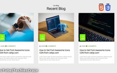 Responsive Blog Cards For a Blog Website using HTML & CSS | TechiesCraze
