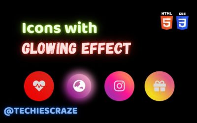 Icons with Gradient Color Glow Effect using HTML & CSS | TechiesCraze