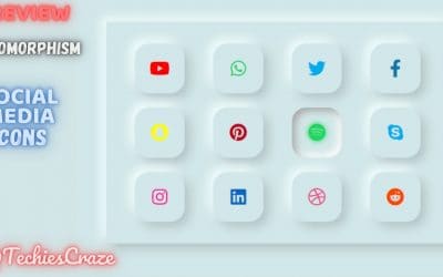 PREVIEW | Social Media Icons with Neomorphism Design UI using HTML & CSS | TechiesCraze