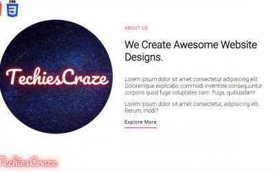 Simple About Us Section Of Website using HTML & CSS | TechiesCraze