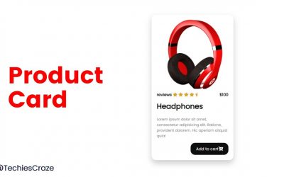 Product card for an ecommerce website using HTML & CSS | TechiesCraze