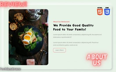 PREVIEW! Restaurant Website About Us Section using HTML & CSS | TechiesCraze