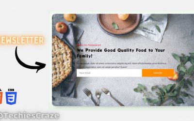 Newsletter Section of Restaurant Website using HTML & CSS | TechiesCraze