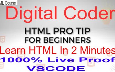 HTML Pro Tips  Fast HTML Workflow HTML Cheat Sheet 2021  HTML Crash Course 2 Minutes Digital Coder