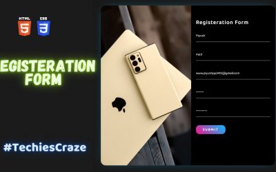 Registeration Form with Black Theme and Neon Texts using HTML & CSS | TechiesCraze