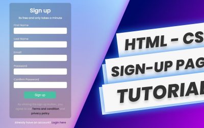 Create a signup page in html  | How to make transparent div in css | HTML CSS