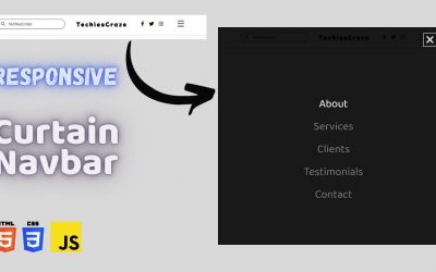 Responsive Navbar with Curtain Menu using HTML, CSS & JavaScript | TechiesCraze