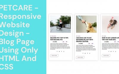 PetCare – Responsive Website Design – Blog Page Using Only HTML And CSS || WebMode