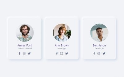 Creative Our Team Section Using HTML & CSS Neumorphism