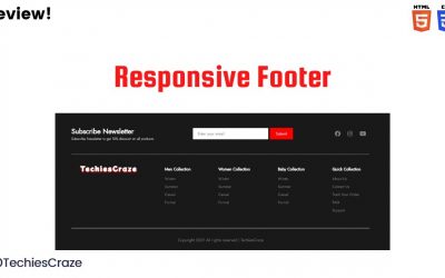 Preview | Responsive Footer using HTML & CSS | TechiesCraze