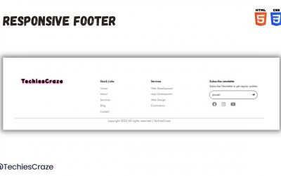 How to make Responsive Footer using HTML & CSS | TechiesCraze