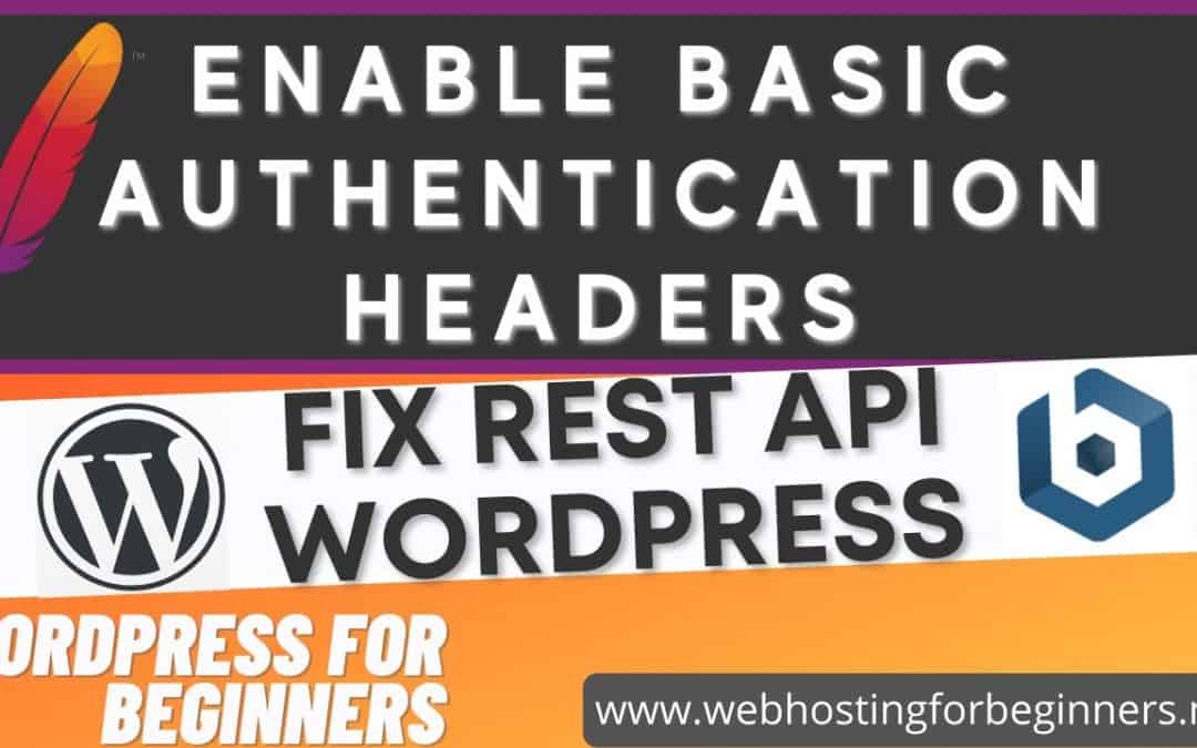 WordPress For Beginners – Fix #WordPress REST API Authentication in #APACHE/#BITNAMI [TUTORIAL]