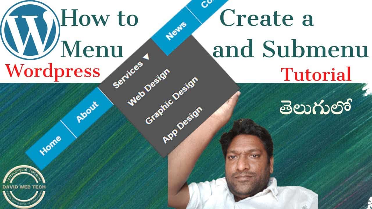 //How to create a menu in wordpress for your website/wordpress tutorial beginners//David Web Tech//