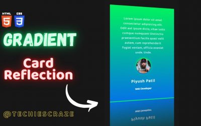 Testimonial Card with cool Reflection and Gradient Background using  HTML & CSS | TechiesCraze