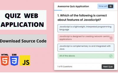 Create a Quiz App with Timer Using HTML CSS & JavaScript  || Quiz App Using JavaScript  || Last Part