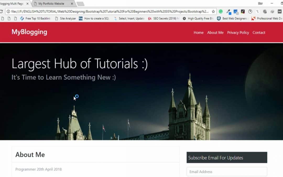 Do It Yourself – Tutorials – Bootstrap 4 Tutorial For Beginners With Projects – learn Web Design