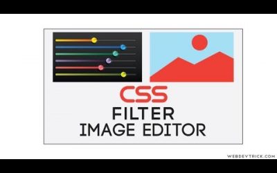 How To Make CSS Filter Image Editor Using HTML/CSS/JavaScript | CSS Image Filters