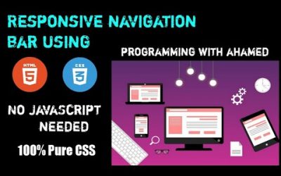 Simple Responsive Navigation Bar |Web development| using HTML and CSS No JavaScript needed