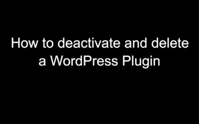 How to deactivate and delete a WordPress plugin