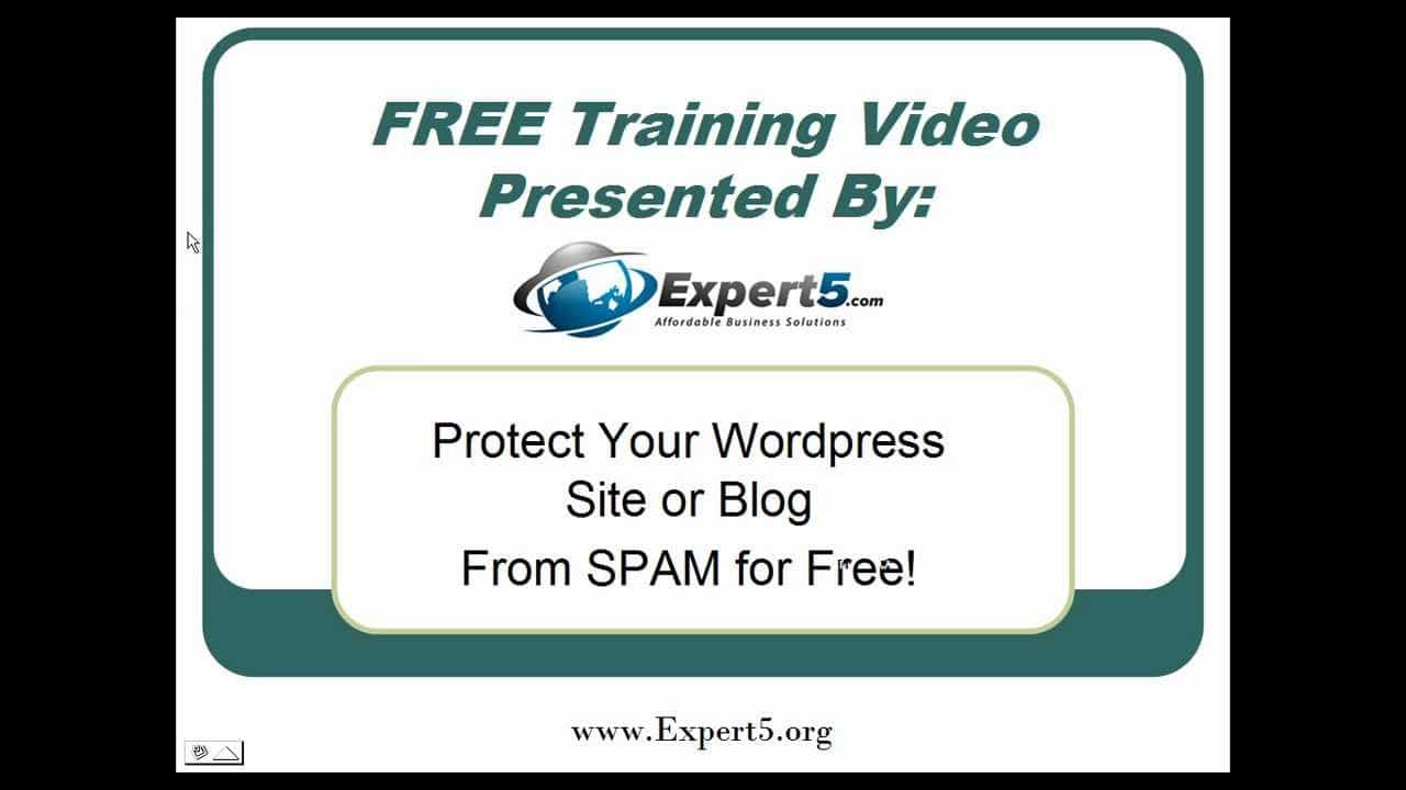 Wordpress Tutorial - Spam Free Plugin - Stop Spam For Free - Expert 5 - Brian K Allen Arizona