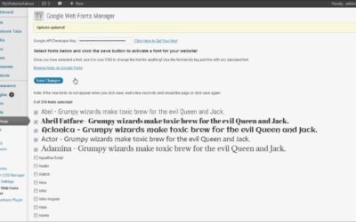 Google Web Fonts Manager Plugin for WordPress