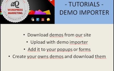 ITRO WordPress Popup Plugin | How to import free demos