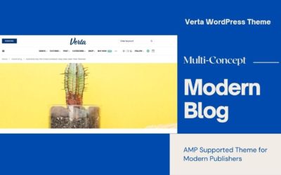 Multi-Concept Blog Website | AMP Modern Blogging Theme | Verta WordPress Theme