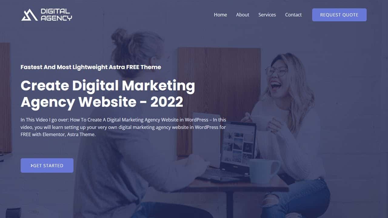 2022 - Create Digital Marketing Agency Website in Wordpress, Elementor with Astra FREE Theme