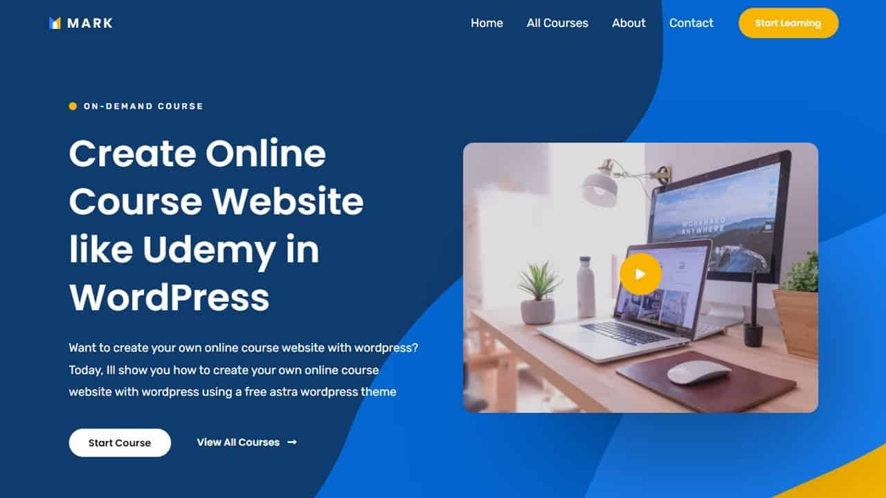 2022 - How to Create Online Course Website like Udemy in WordPress, Elementor, Astra Theme for FREE