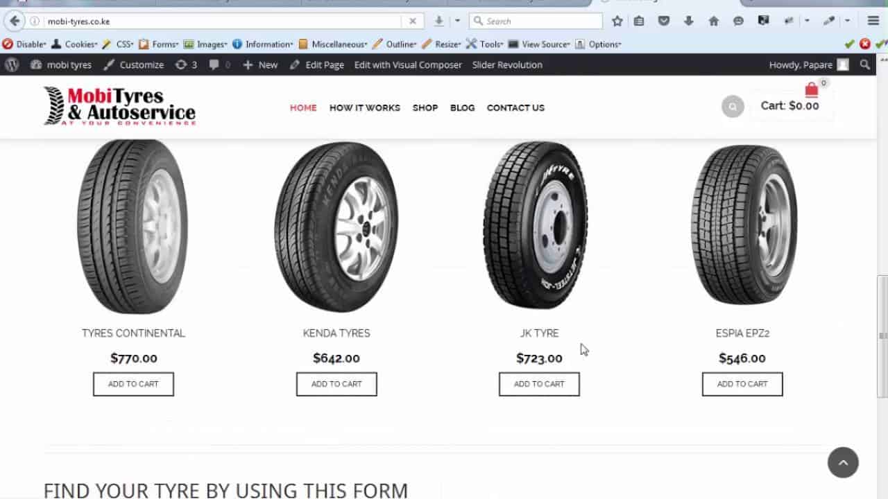 Car tyre plugin - woocommerce car tyre filter Wordpress plugin