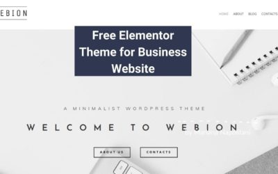 FREE Elementor Multi-Purpose WordPress Theme for Corporate Business Website | Webion Lite Theme