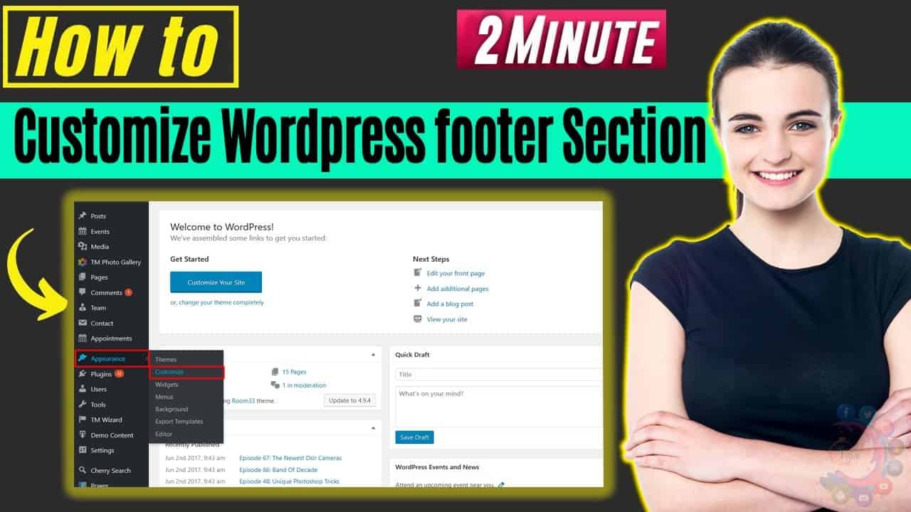 How to Customize Wordpress footer Section 2022