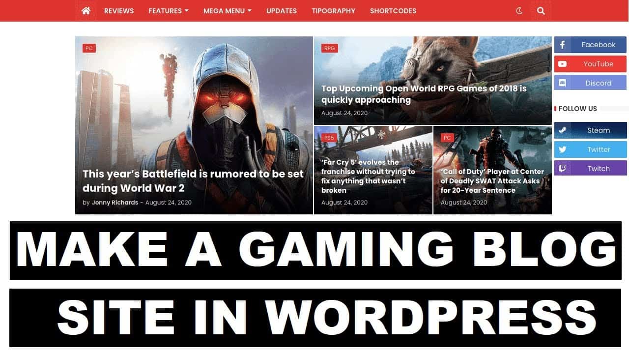 How to Make a Gaming Blog Website in WordPress | Website For Gamers